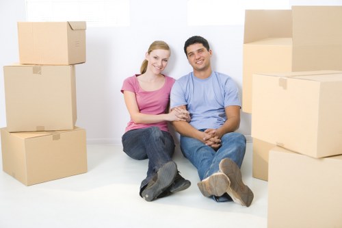 Furniture storage unit in Southgate with covered household items