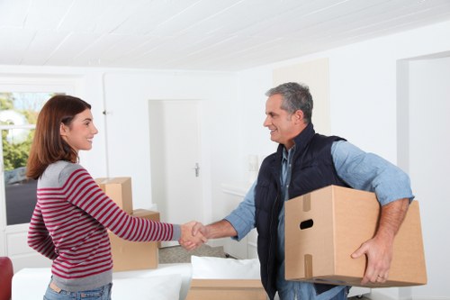 Office removals setup in Southgate with organized equipment