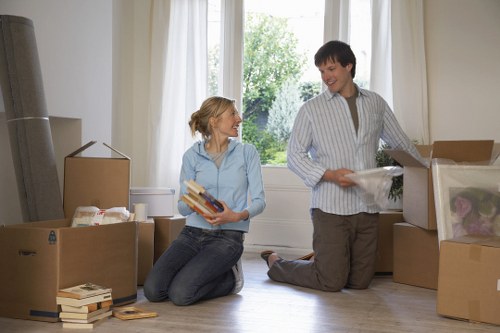 Packed boxes and careful storage arrangements for a Southgate move
