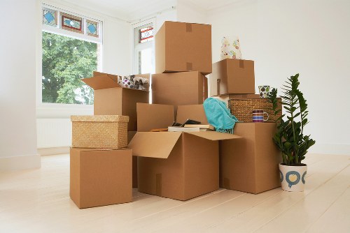 Packed furniture and boxes ready for storage in Southgate